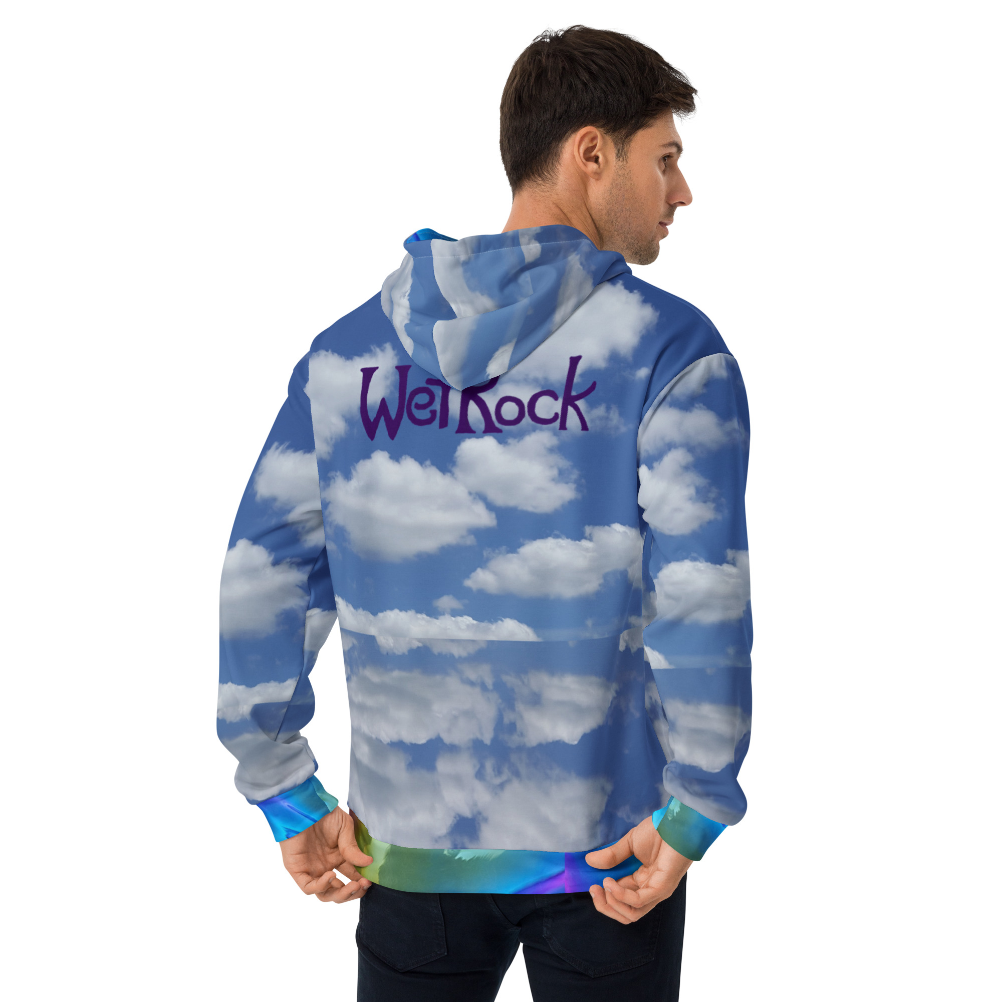 Wet Rock Blue-Sky Unisex Hoodie - Image 2