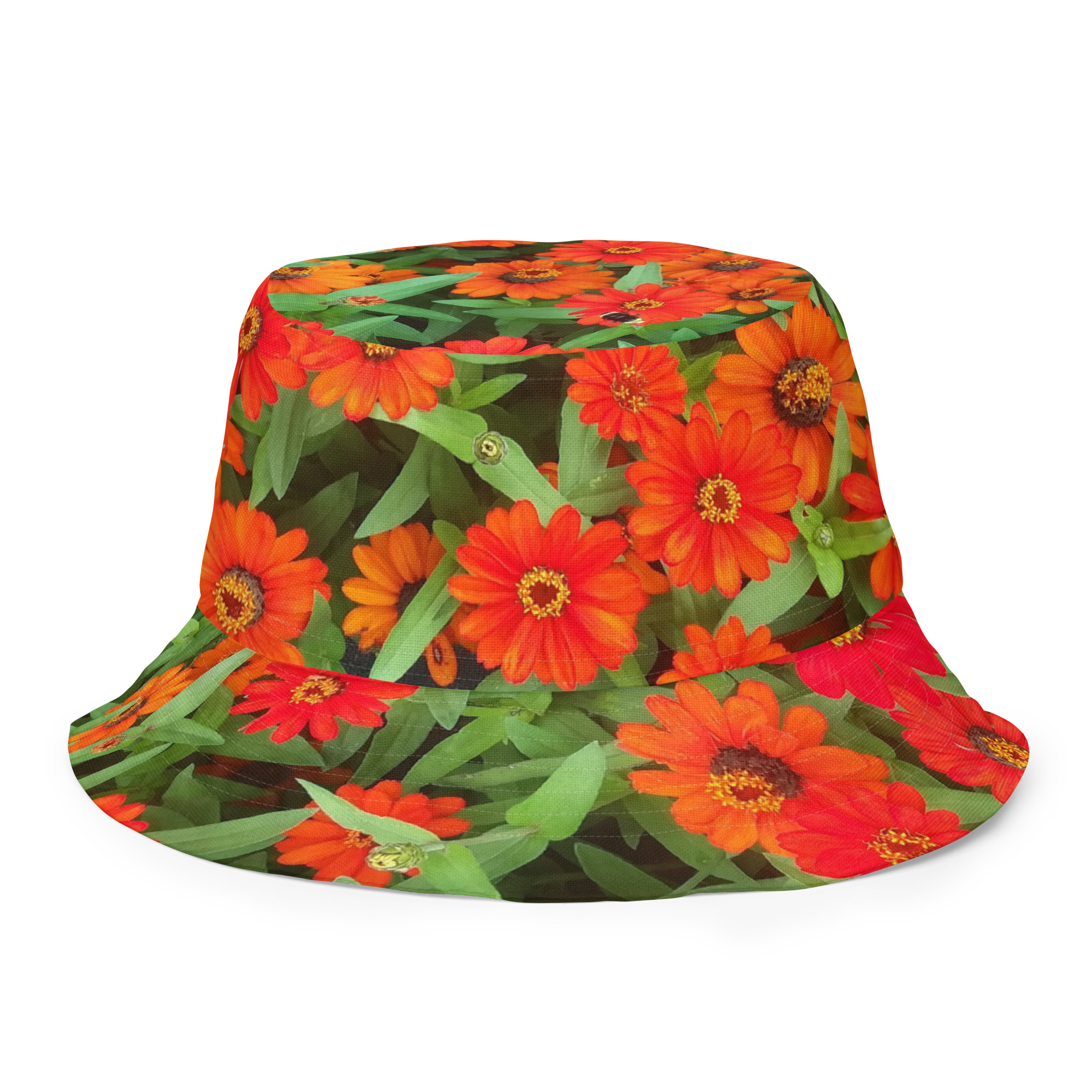 Red-Flowers/BlueSky-WetRock Reversible hat - Image 4