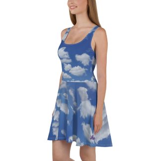 "Wet Rock" Blue-Sky Skater Dress