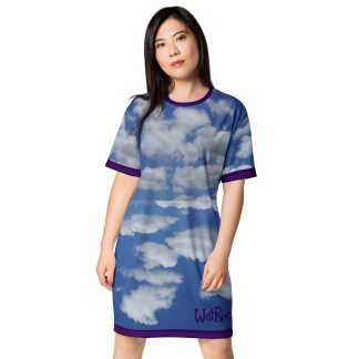"Wet Rock" Blue-Sky T-shirt dress
