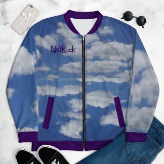 Wet Rock Unisex Bomber Jacket. Light-Weight Zippered-Coat