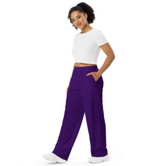 Rich Purple unisex wide-leg pants