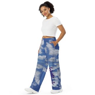 "Wet Rock" Blue Sky unisex wide-leg pants