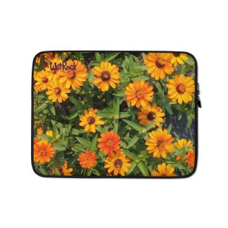 "Wet Rock" Orange Zinnia Laptop Sleeve