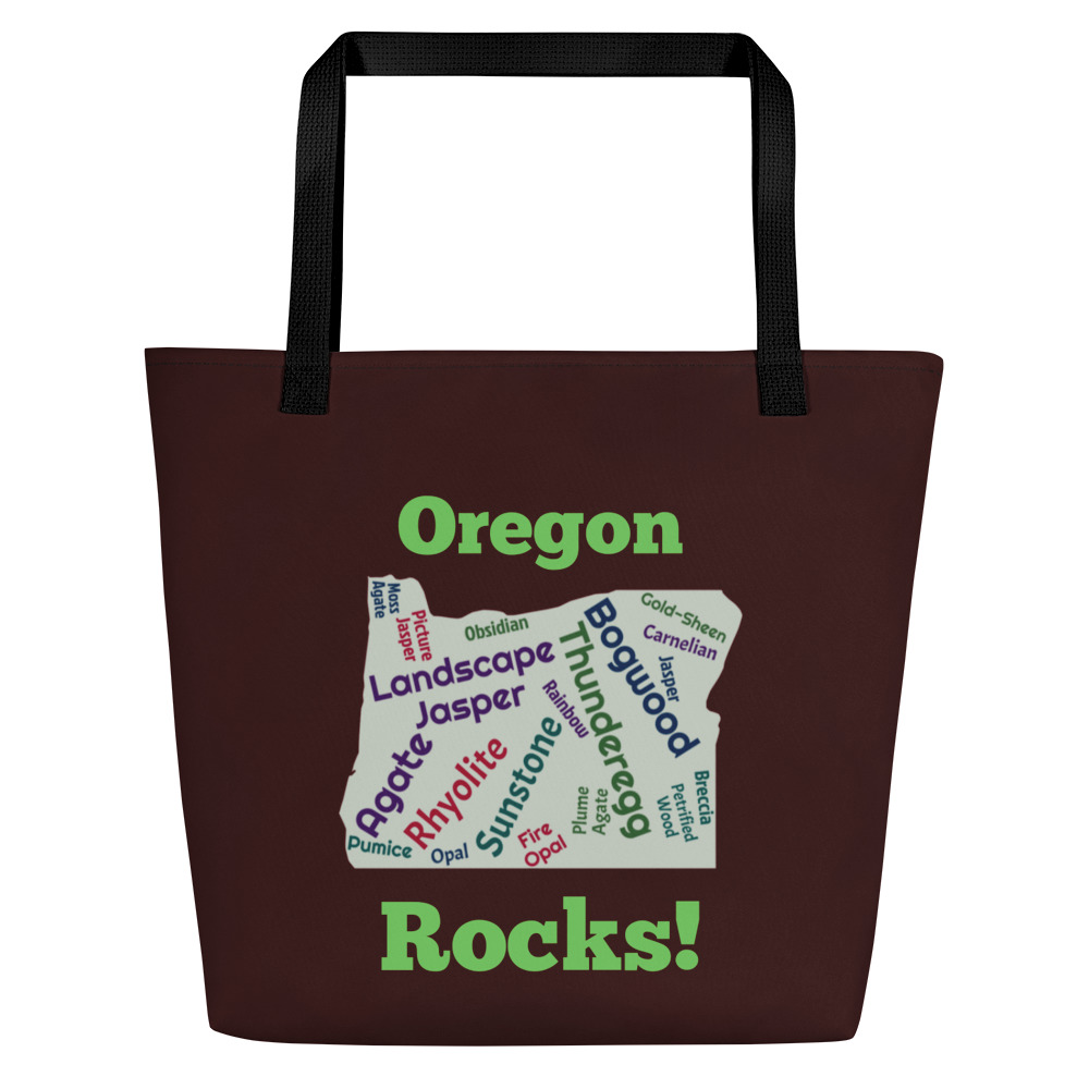 Oregon Rocks! Rich Burgundy Large Tote Bag - Image 2