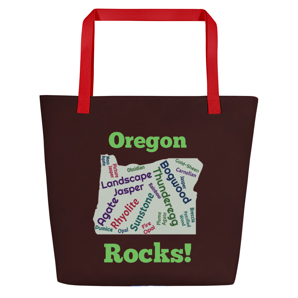 Oregon Rocks! Rich Burgundy Large Tote Bag - Image 5