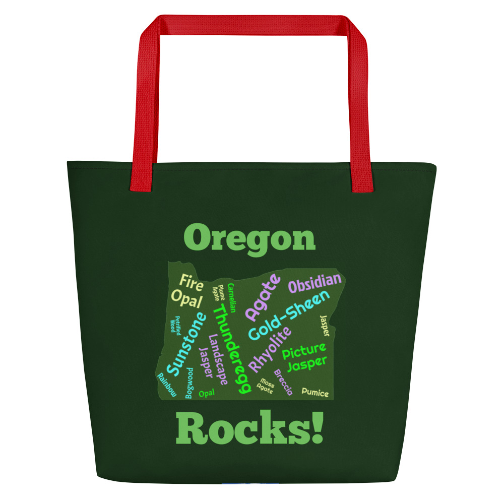 Oregon Rocks! 2 Green Large Tote Bag - Image 6