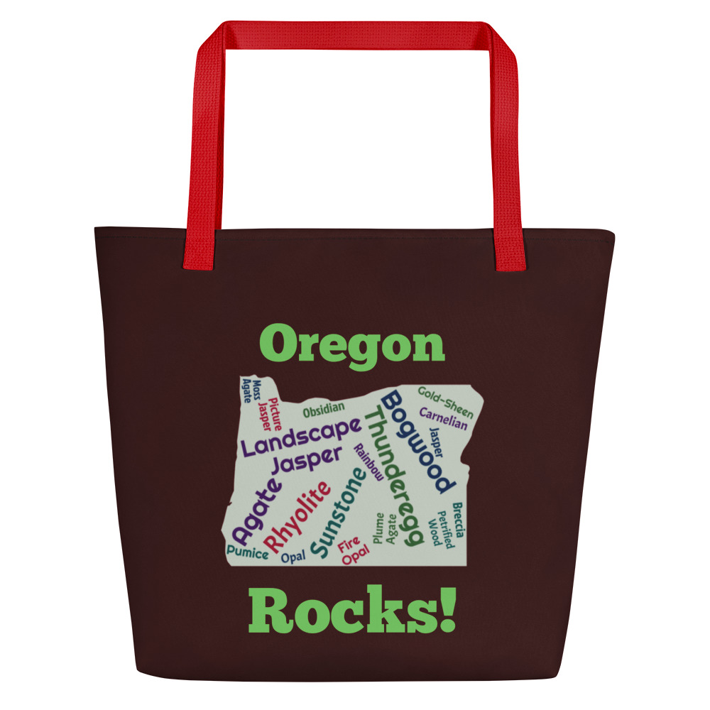 Oregon Rocks! Rich Burgundy Large Tote Bag - Image 4