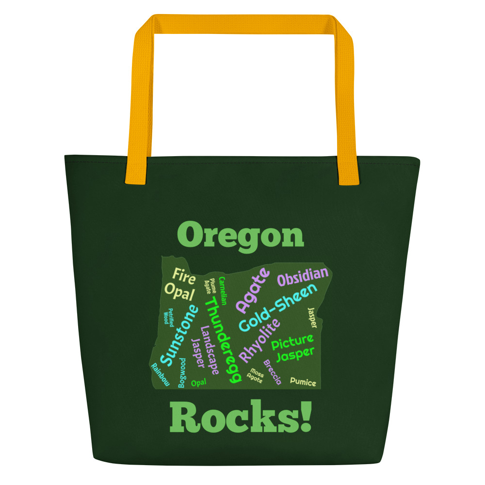 Oregon Rocks! 2 Green Large Tote Bag