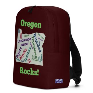 Oregon Rocks! Dark Burgundy Minimalist Backpack