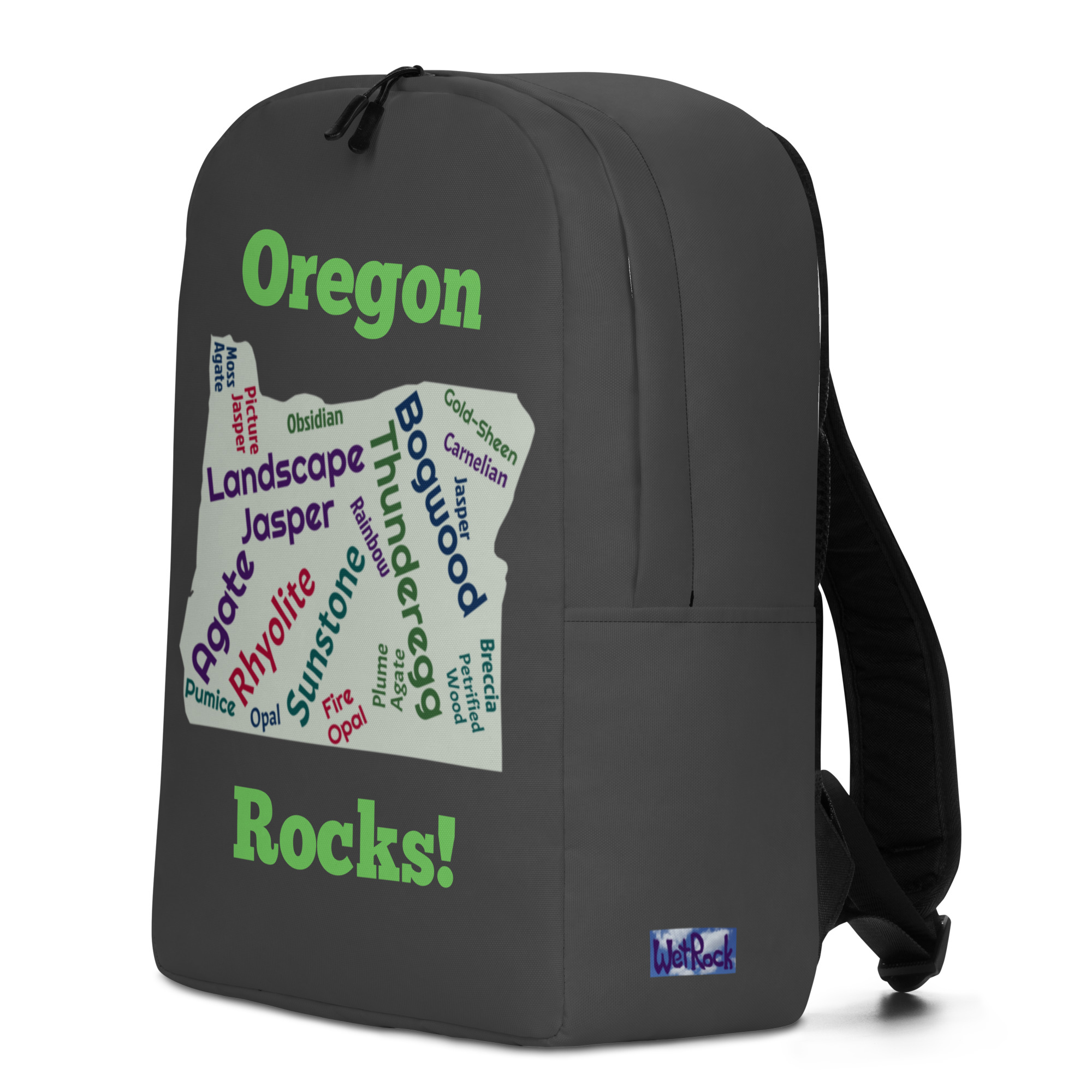 Oregon Rocks! Dark Grey Minimalist Backpack