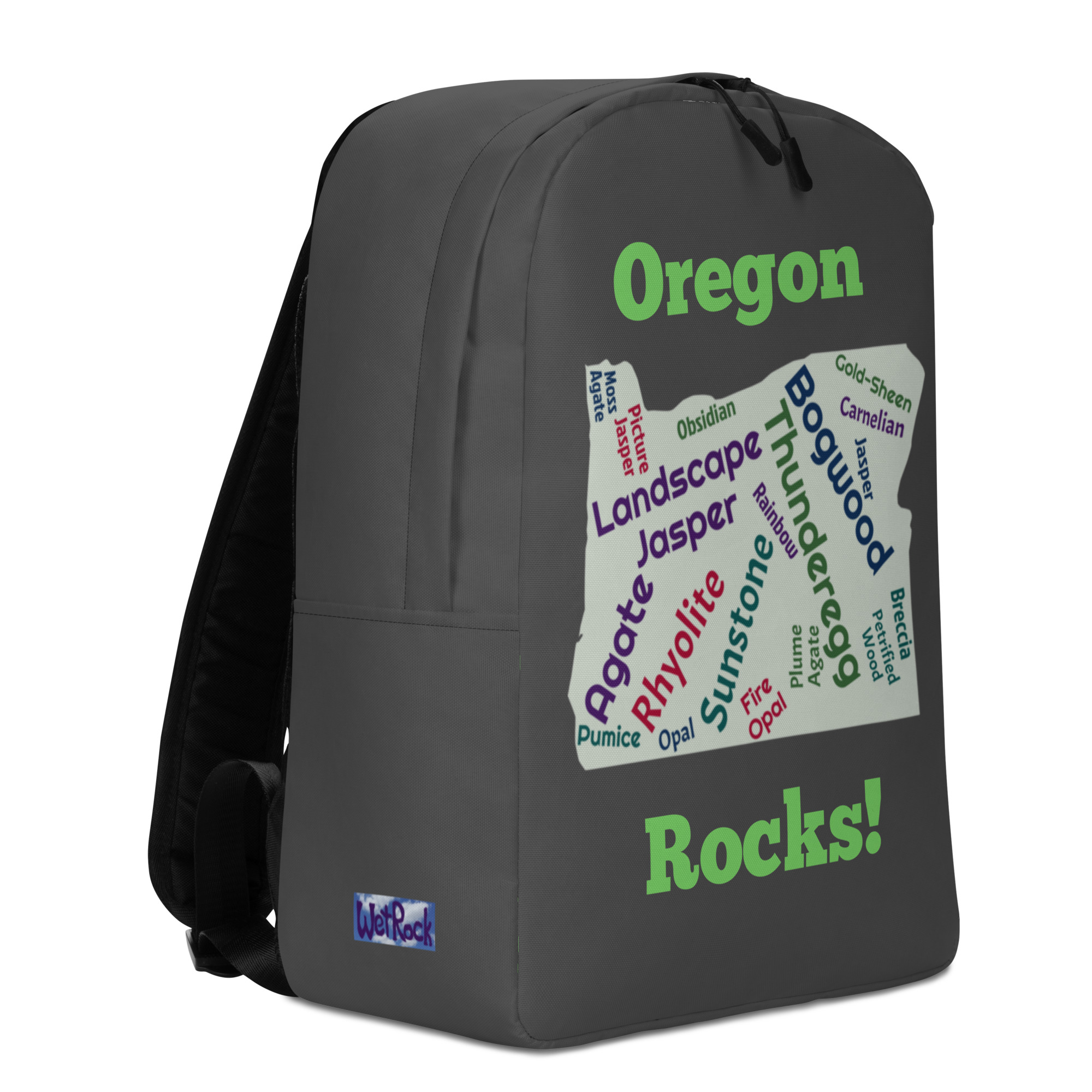 Oregon Rocks! Dark Grey Minimalist Backpack - Image 3