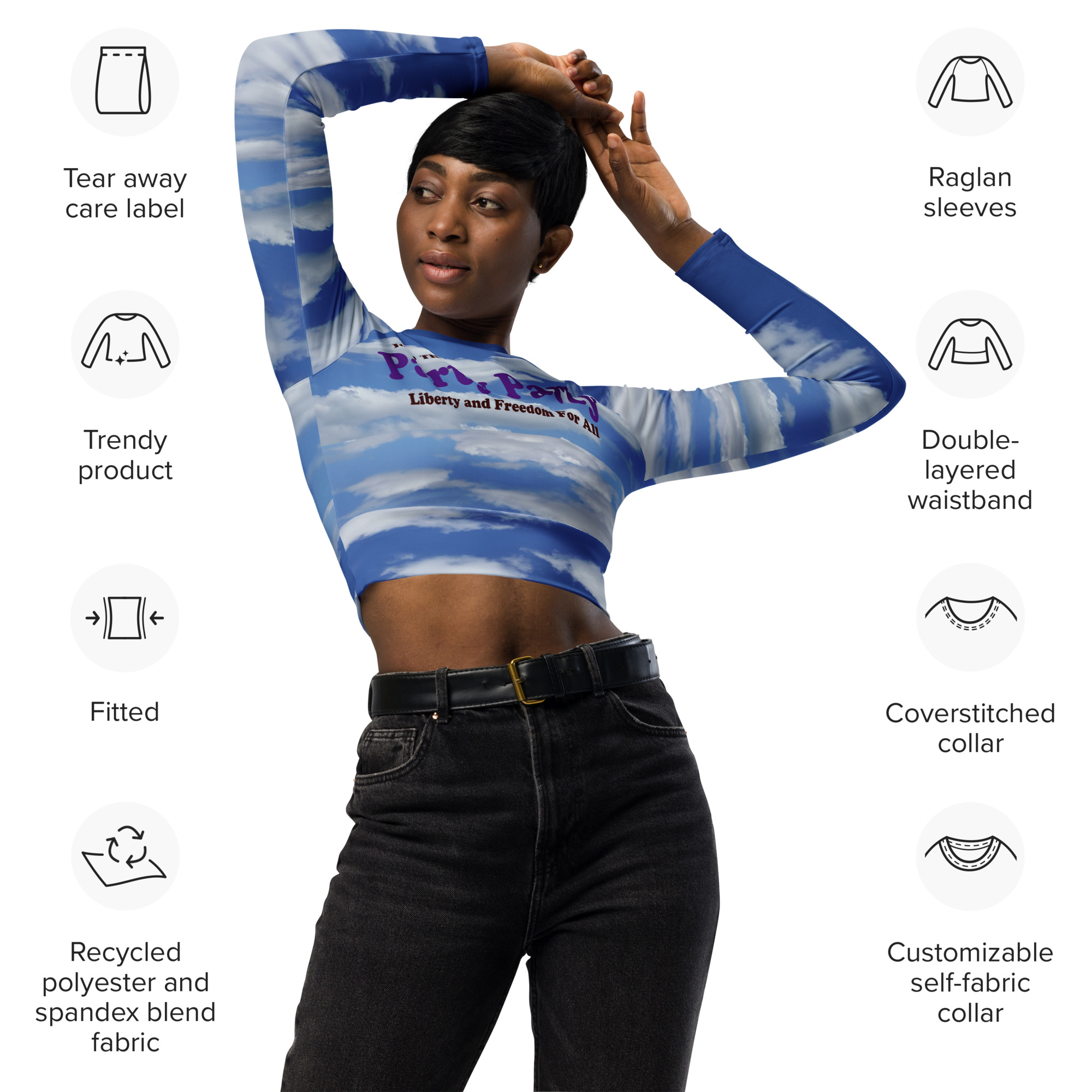 Party Party Recycled long-sleeve crop top - Image 2