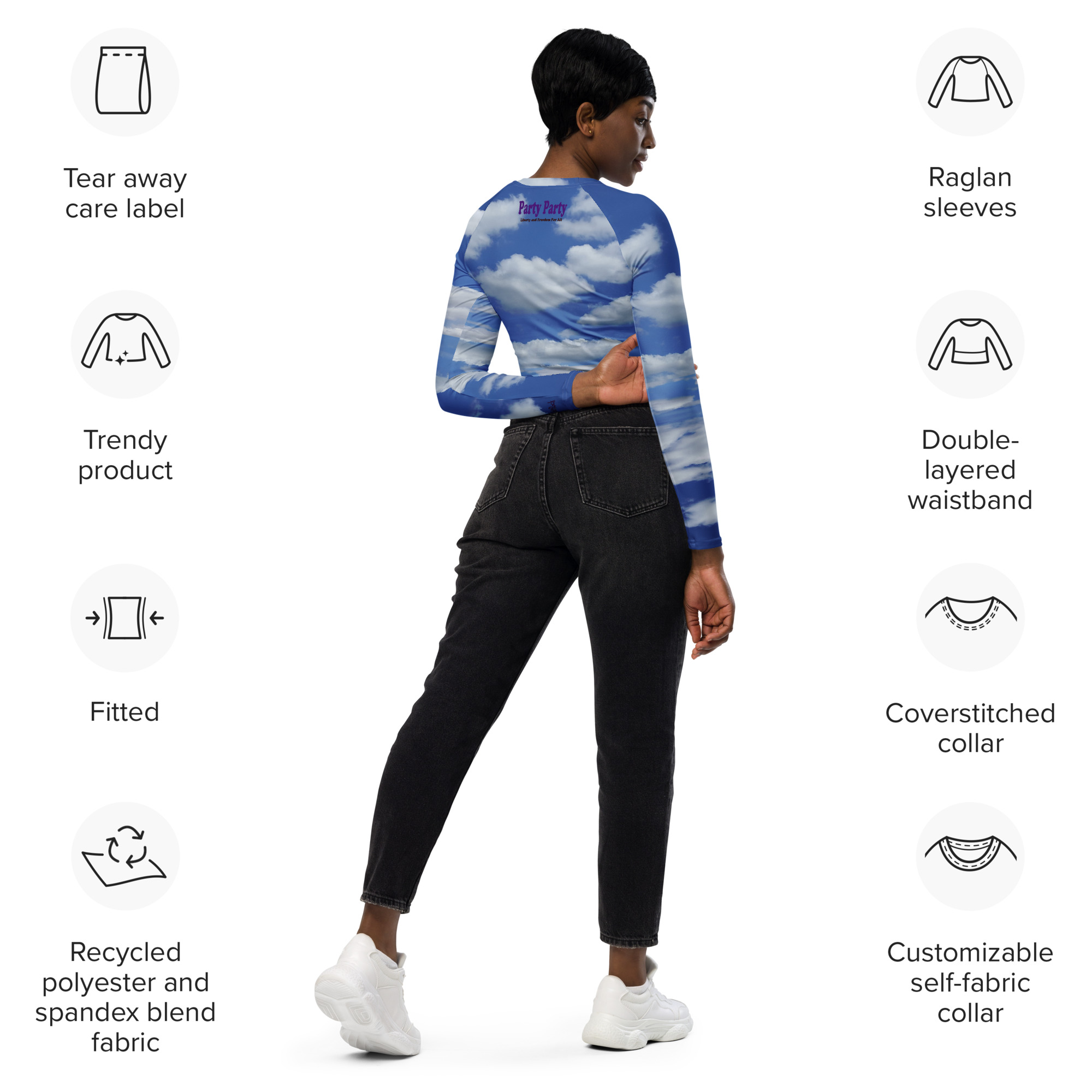 Party Party Recycled long-sleeve crop top - Image 4