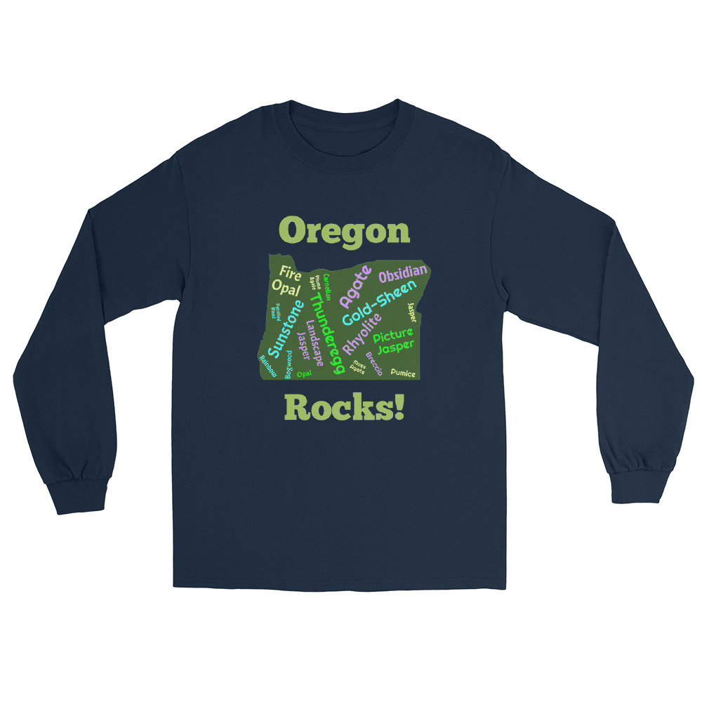 Oregon Rocks! 2 Men’s Long Sleeve Shirt - Image 3