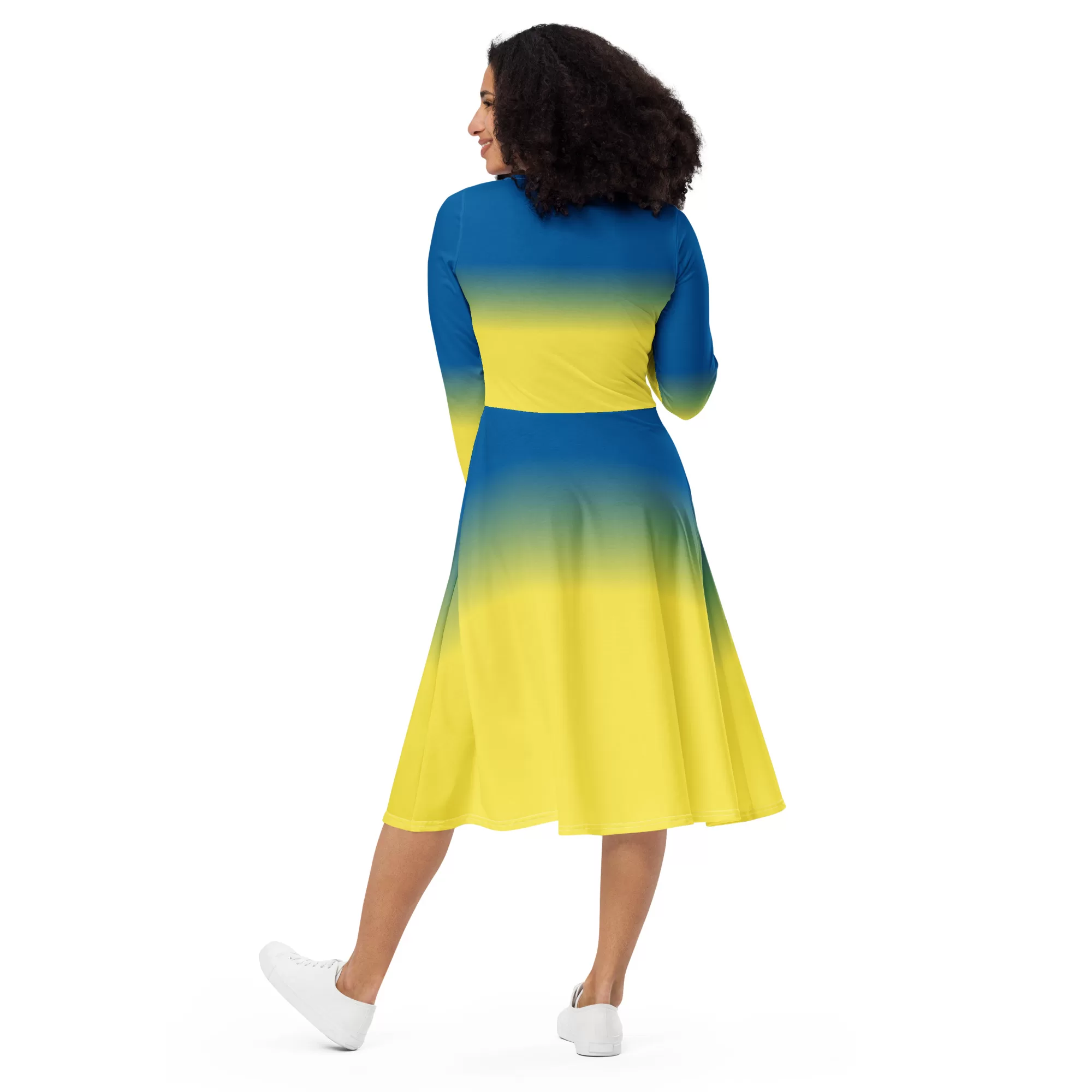 Ukraine Peace long sleeve midi dress - Image 3