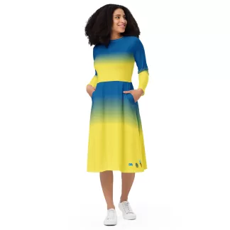 Ukraine Peace long sleeve midi dress