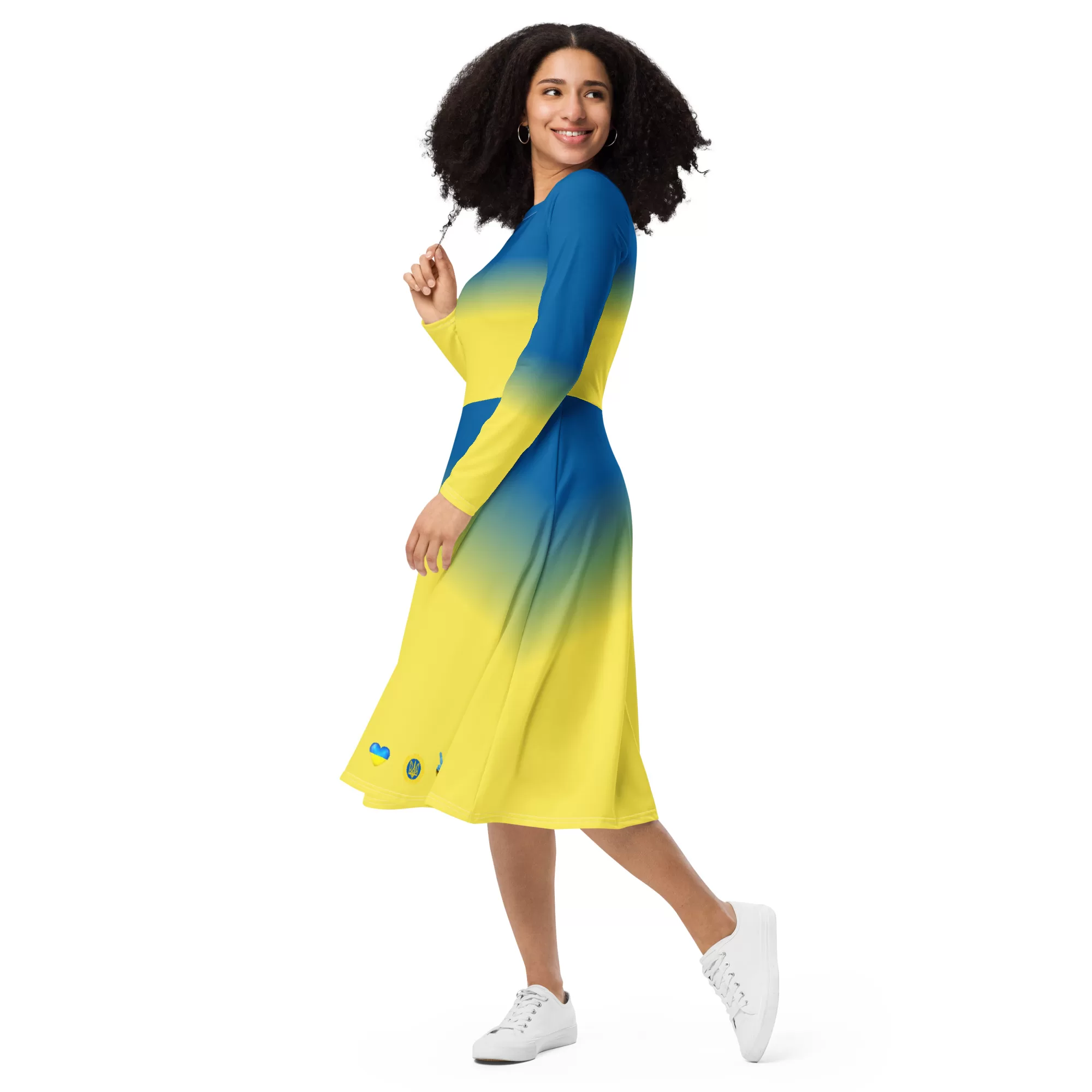 Ukraine Peace long sleeve midi dress - Image 5
