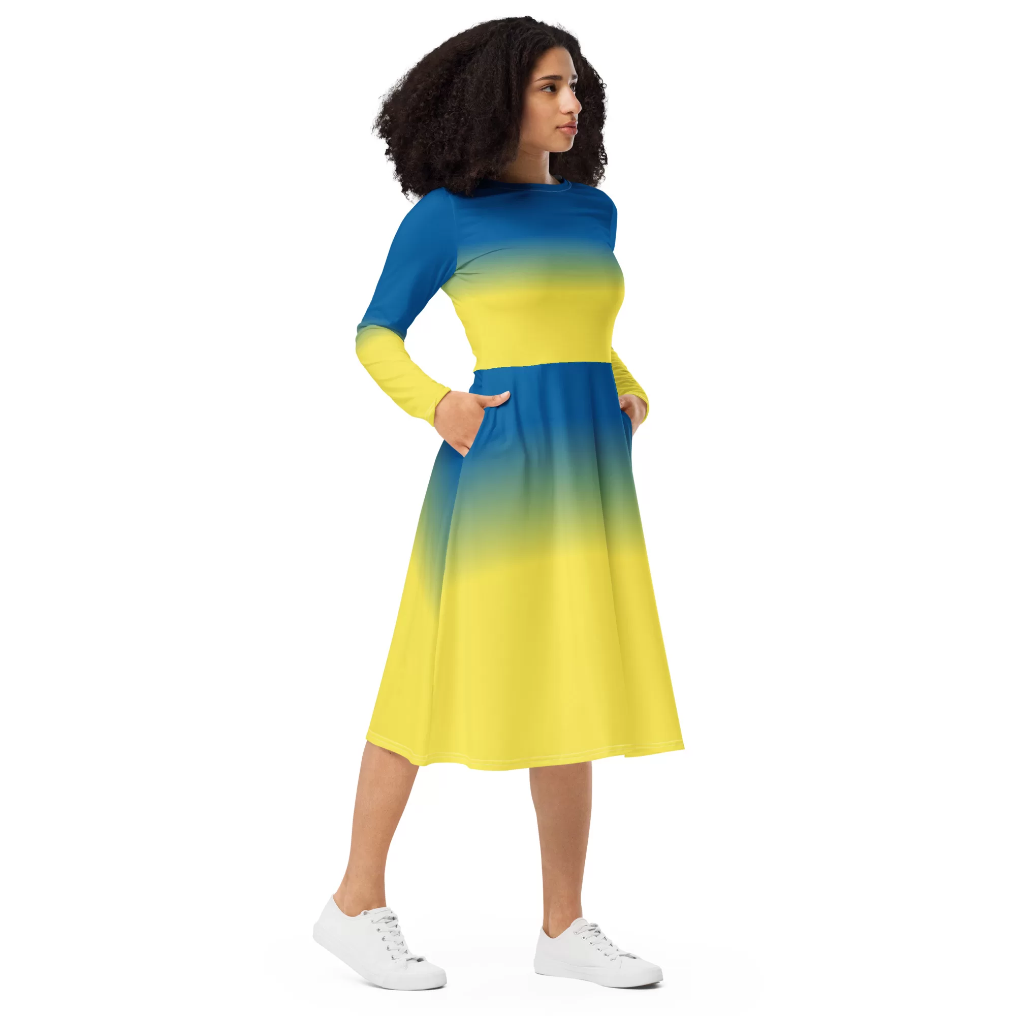 Ukraine Peace long sleeve midi dress - Image 4