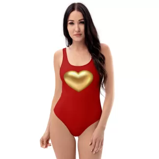 Golden Heart One-Piece Swimsuit