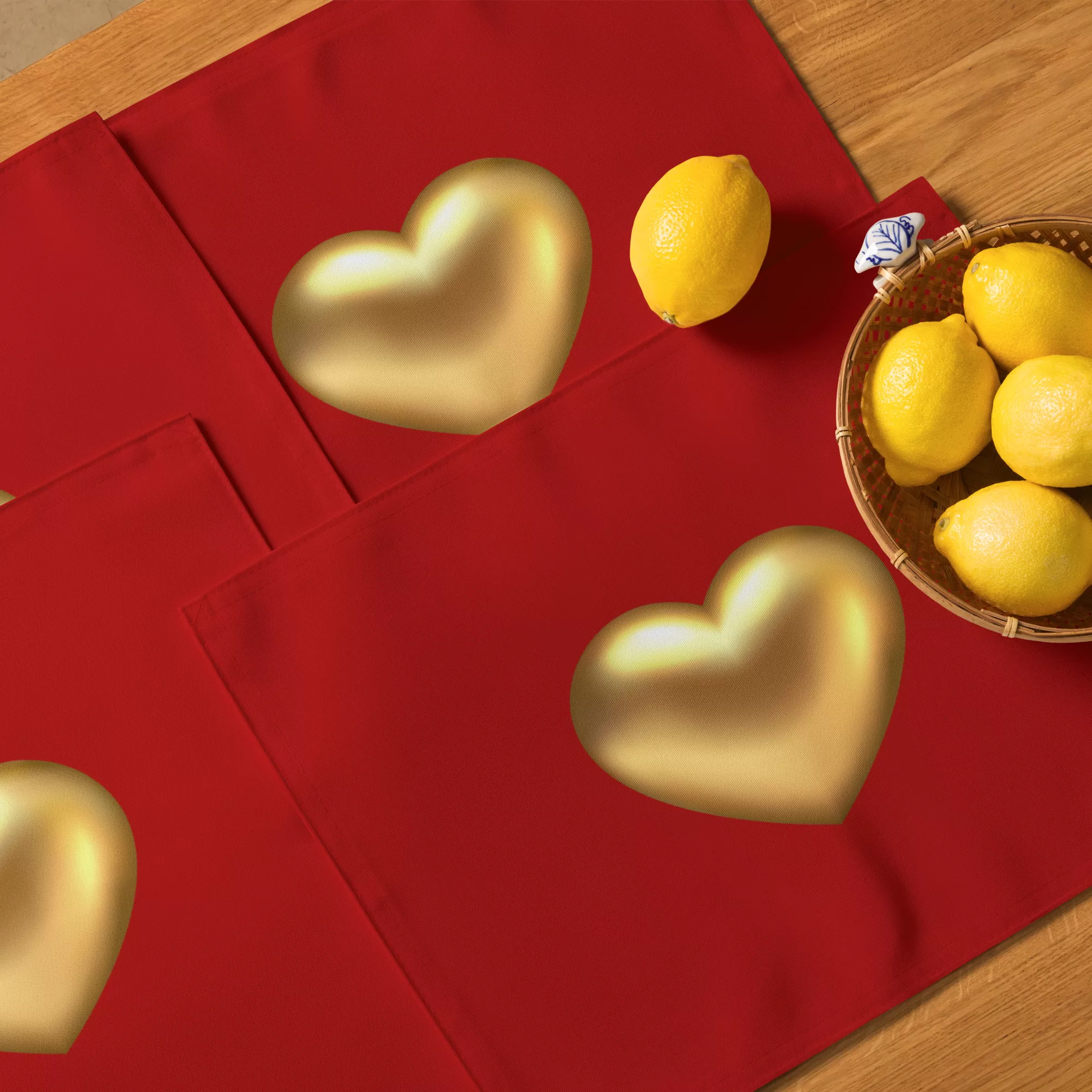 Golden Heart Placemat Set - Image 7
