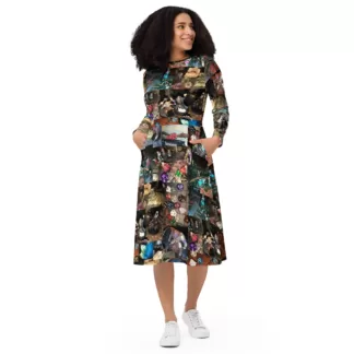 Old D&D long sleeve midi dress