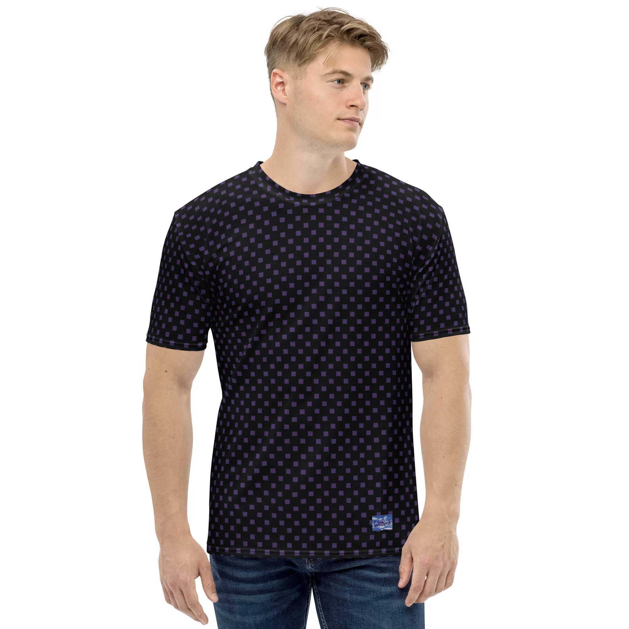 Black w Square Dots Men's t-shirt - Image 4