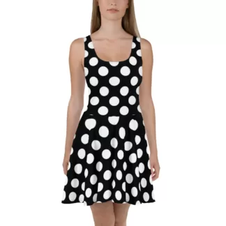 Big White Dots Skater Dress