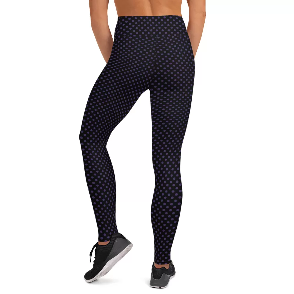 Small Purple Dots Yoga Leggings - Image 5