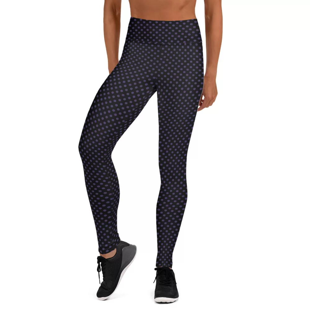 Small Purple Dots Yoga Leggings - Image 2