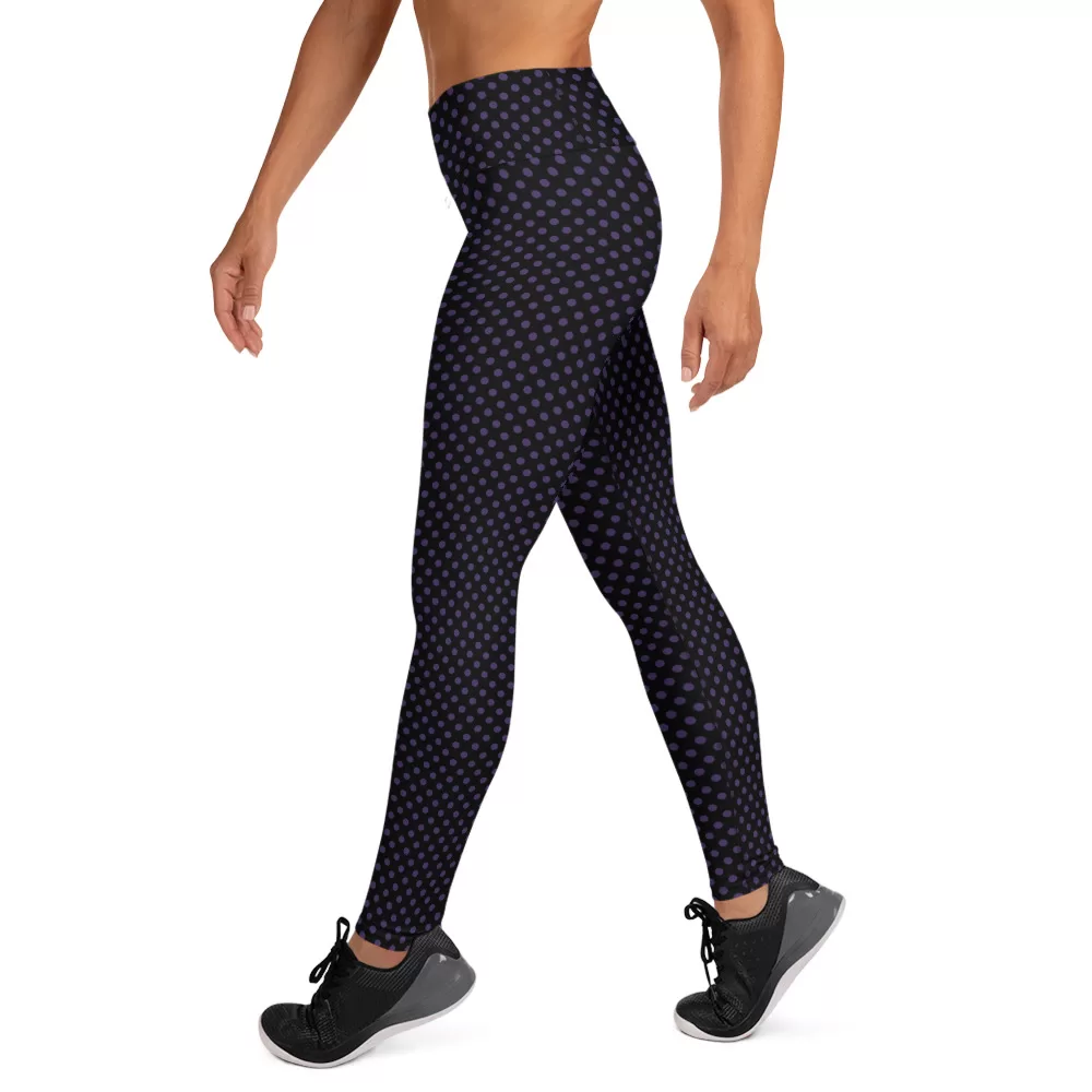 Small Purple Dots Yoga Leggings - Image 3