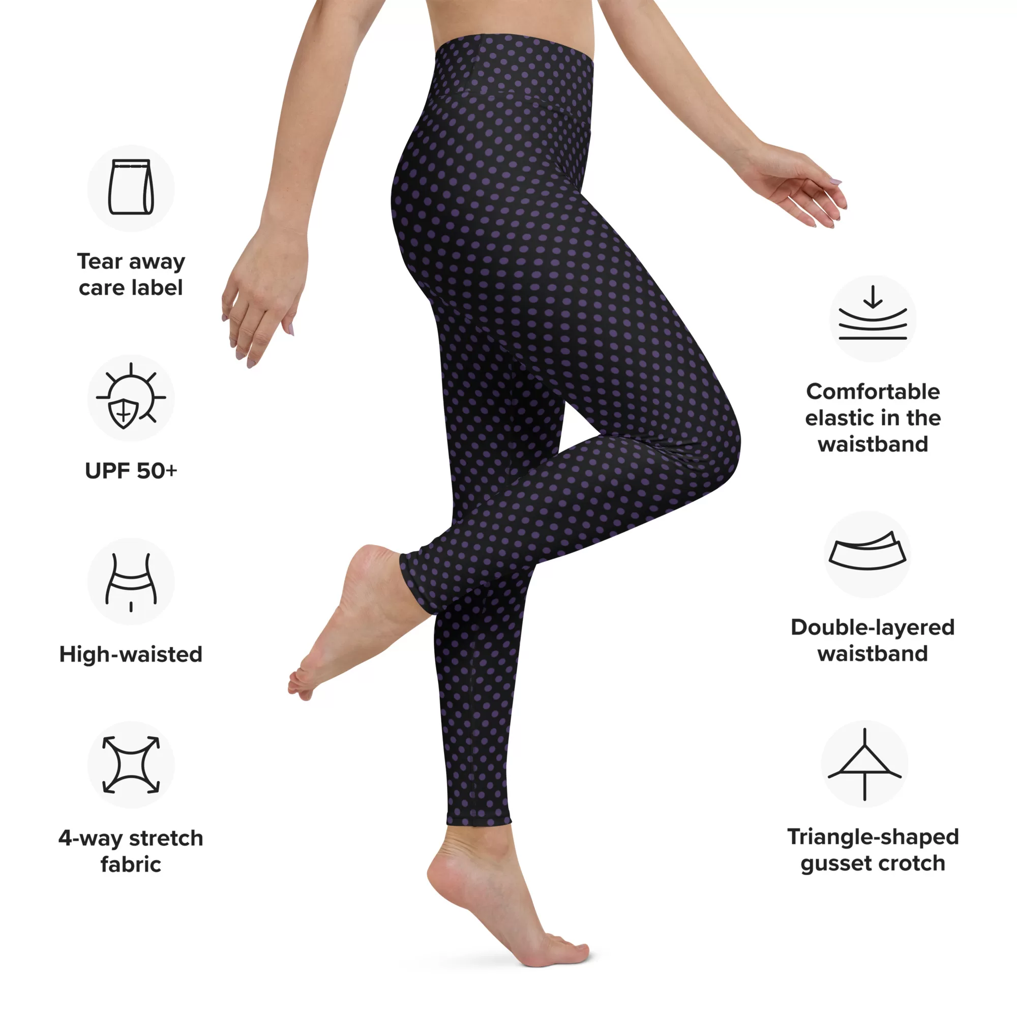 Small Purple Dots Yoga Leggings