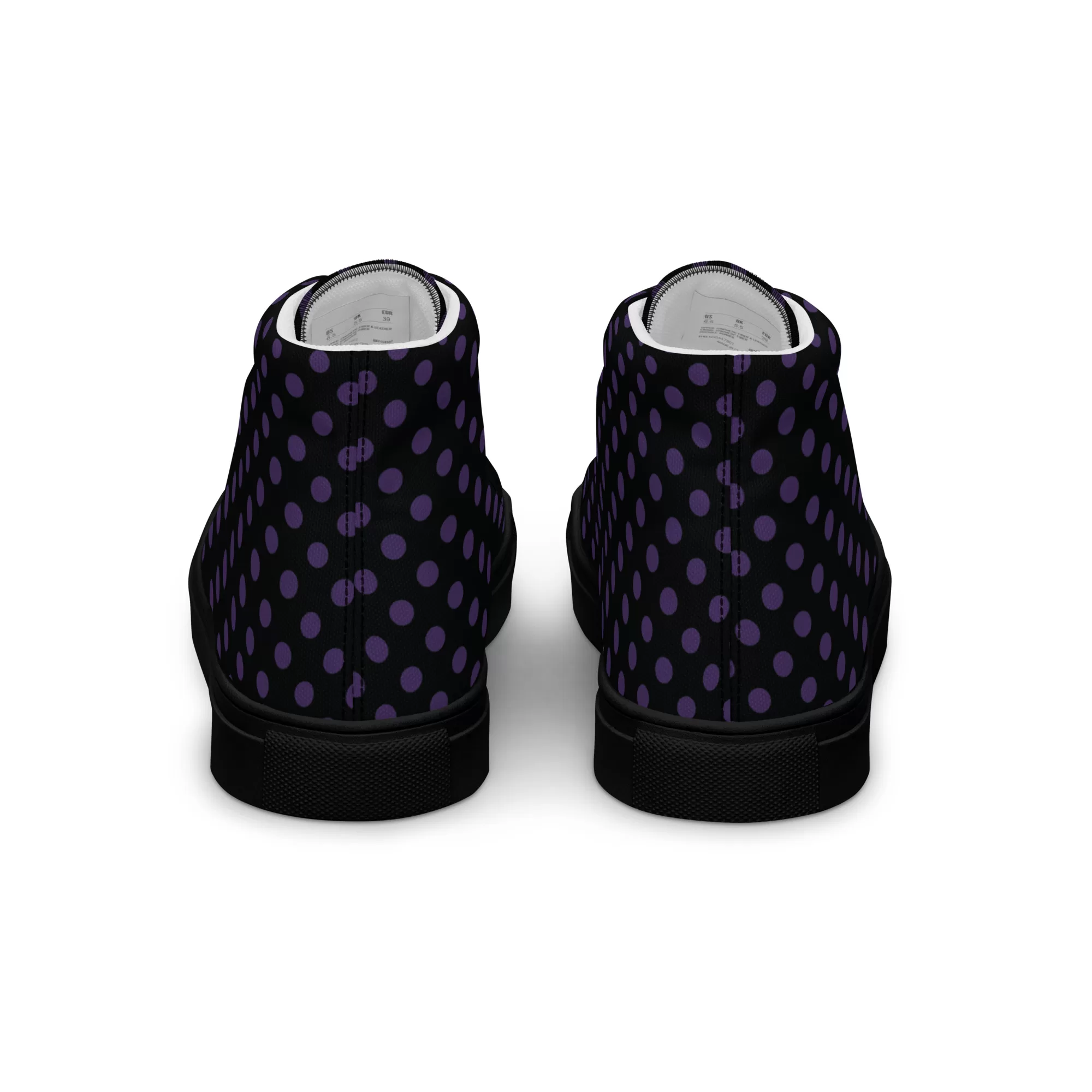 Men’s high-top Small Purple-Dots canvas shoes - Image 5