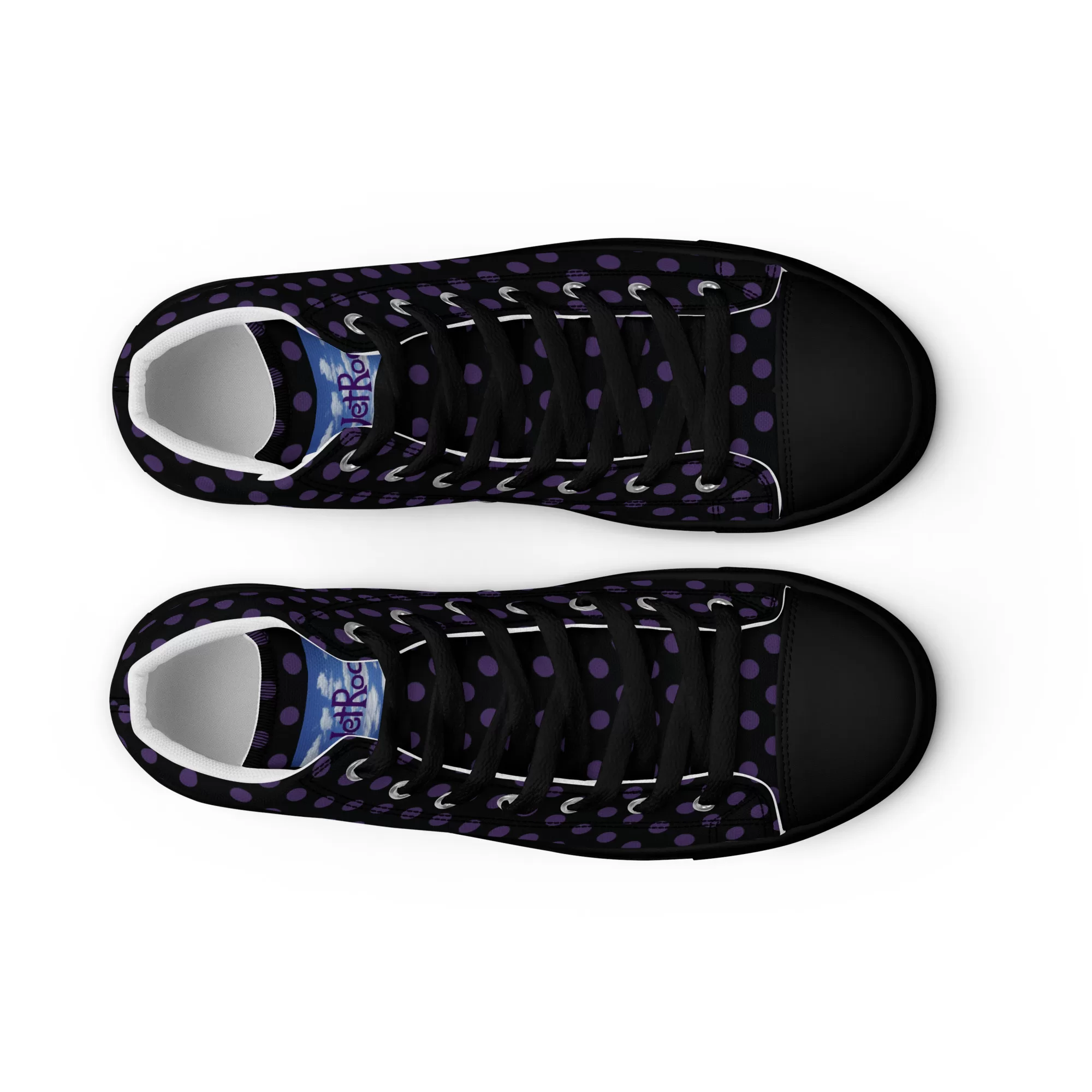 Men’s high-top Small Purple-Dots canvas shoes - Image 12