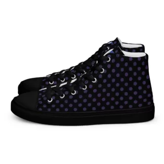 Men’s high-top Small Purple-Dots canvas shoes