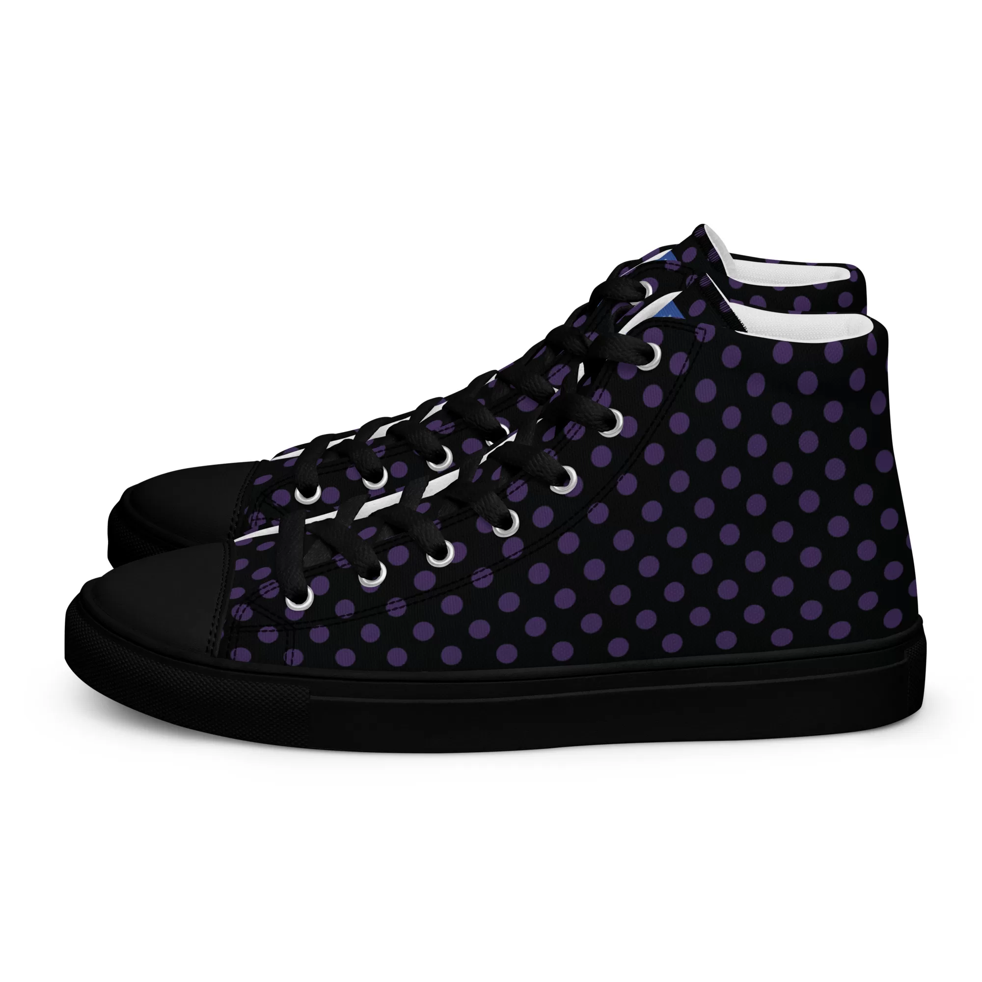 Men’s high-top Small Purple-Dots canvas shoes