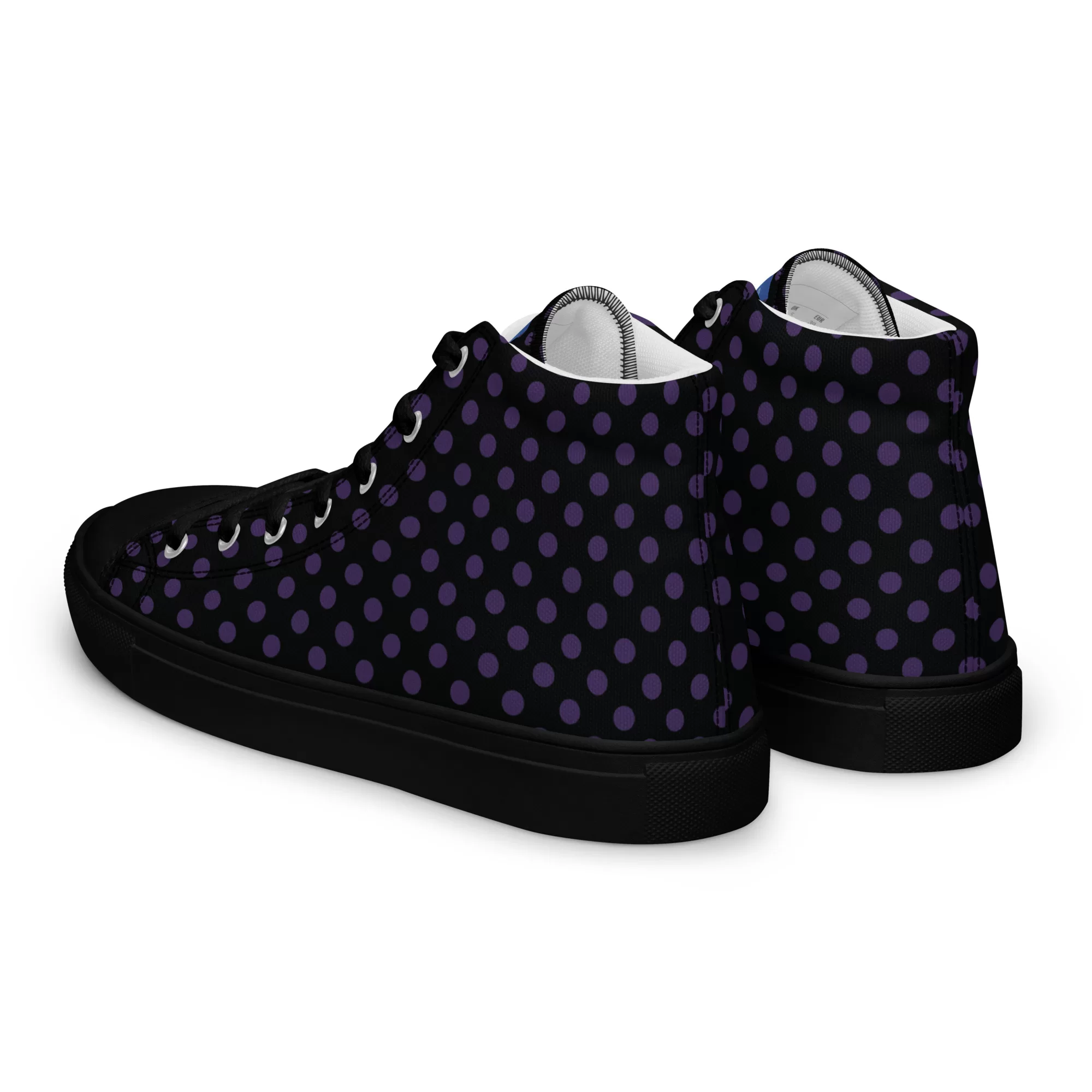 Men’s high-top Small Purple-Dots canvas shoes - Image 6