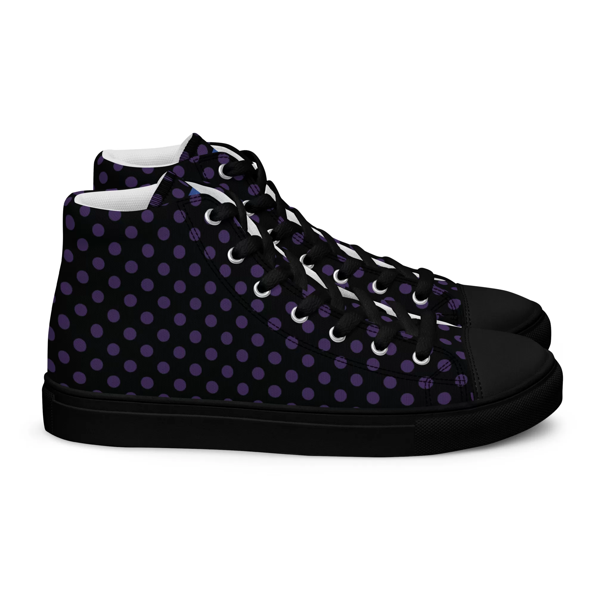 Men’s high-top Small Purple-Dots canvas shoes - Image 8