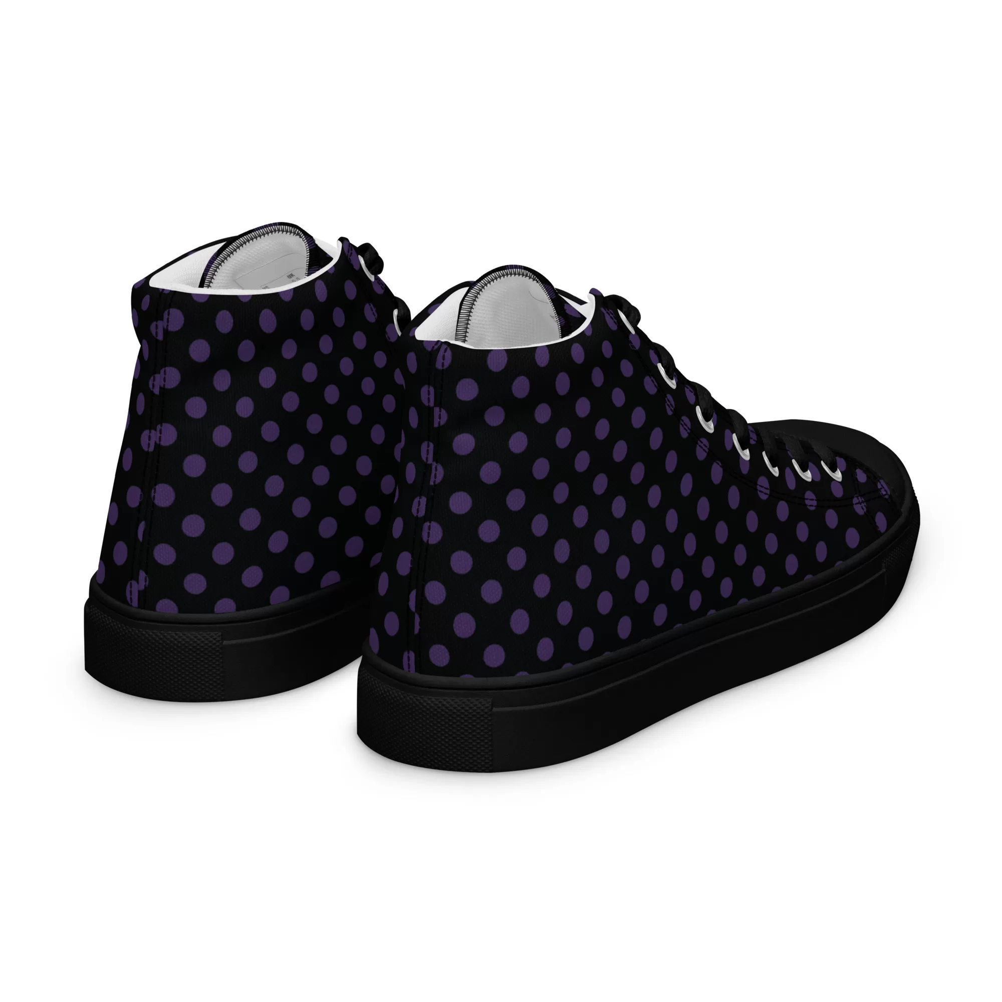 Men’s high-top Small Purple-Dots canvas shoes - Image 9