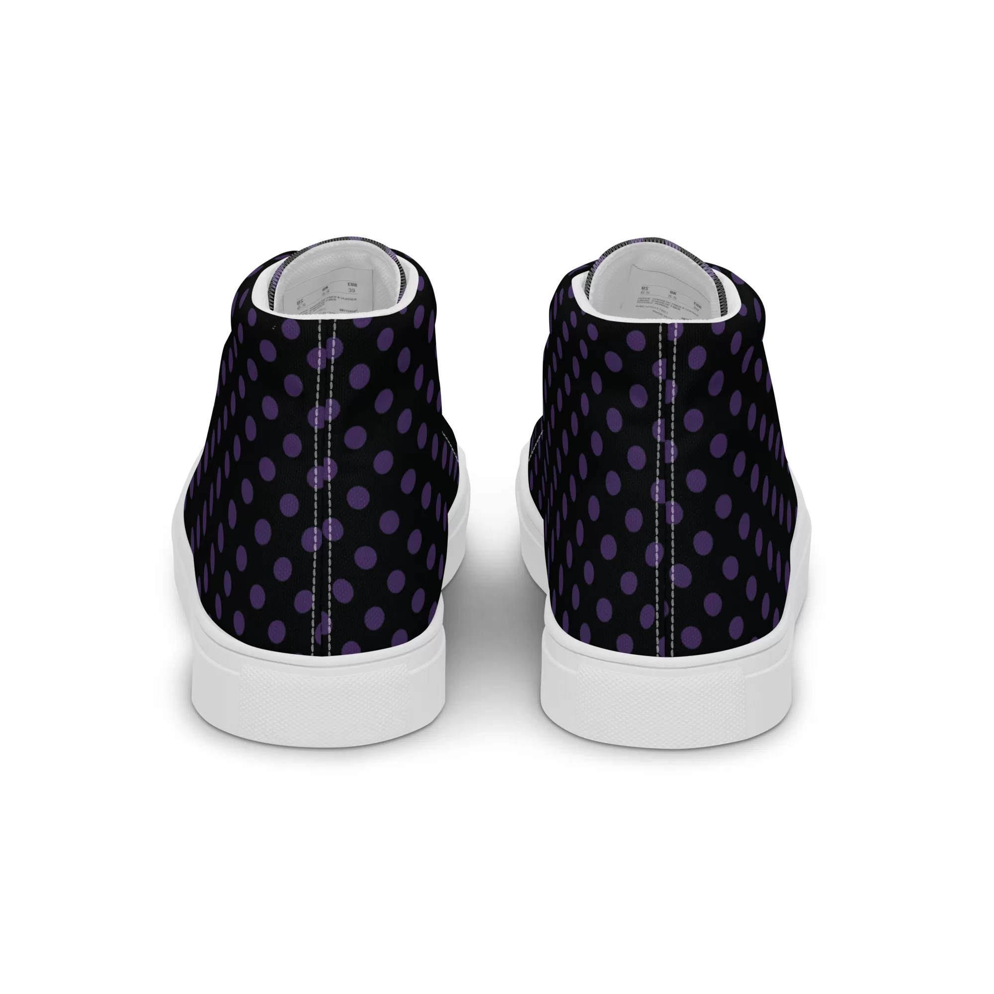 Men’s high-top Small Purple-Dots canvas shoes - Image 14