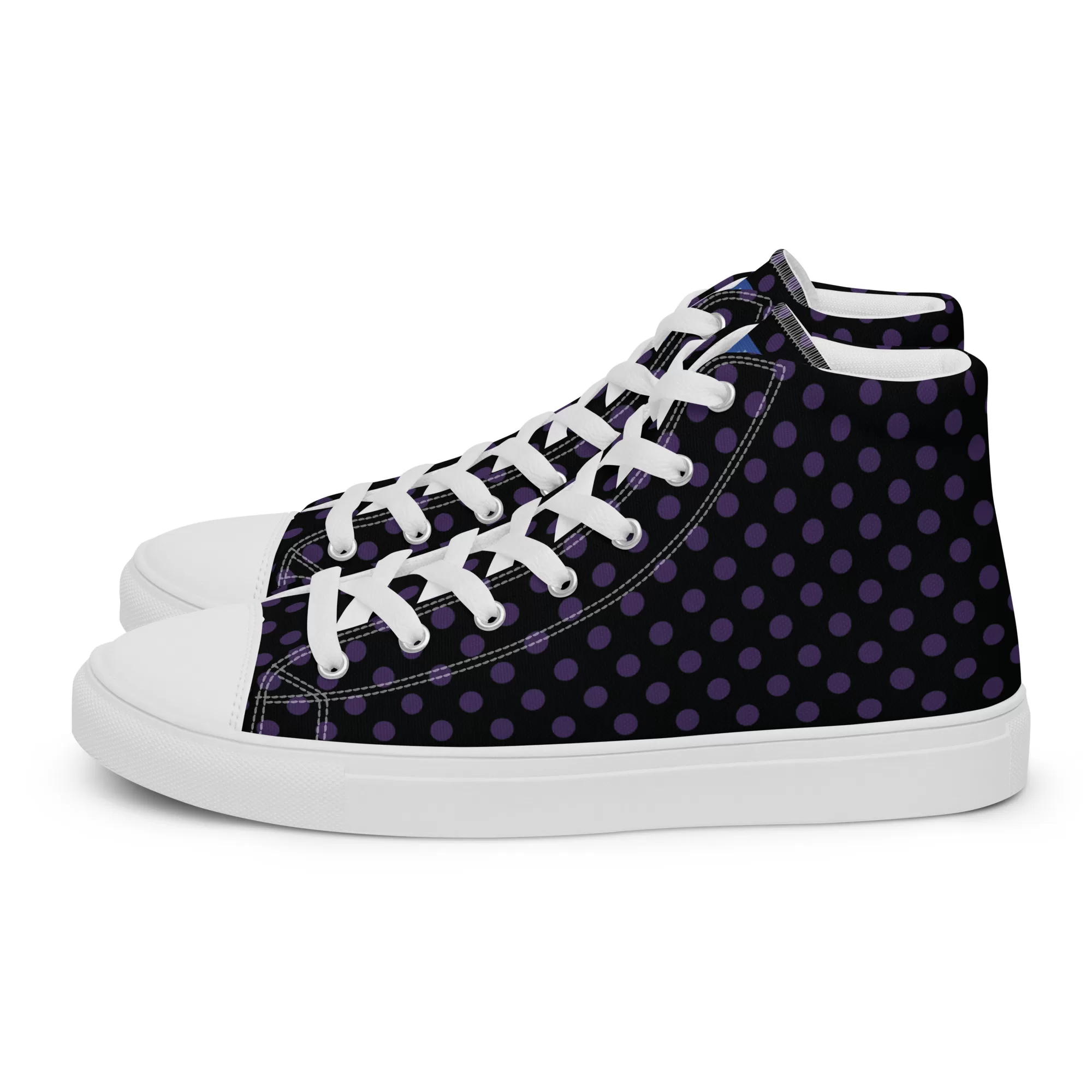 Men’s high-top Small Purple-Dots canvas shoes - Image 13