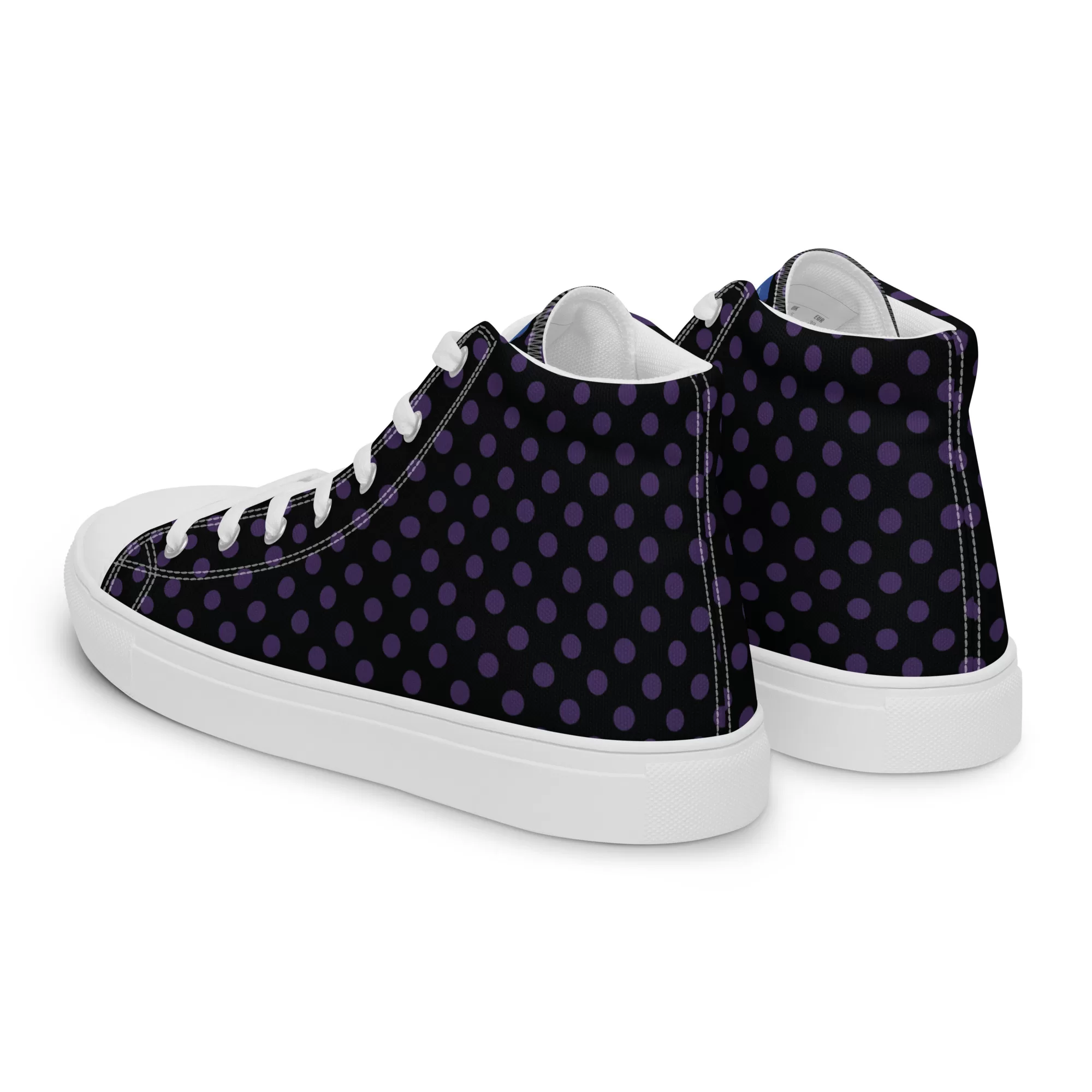 Men’s high-top Small Purple-Dots canvas shoes - Image 15
