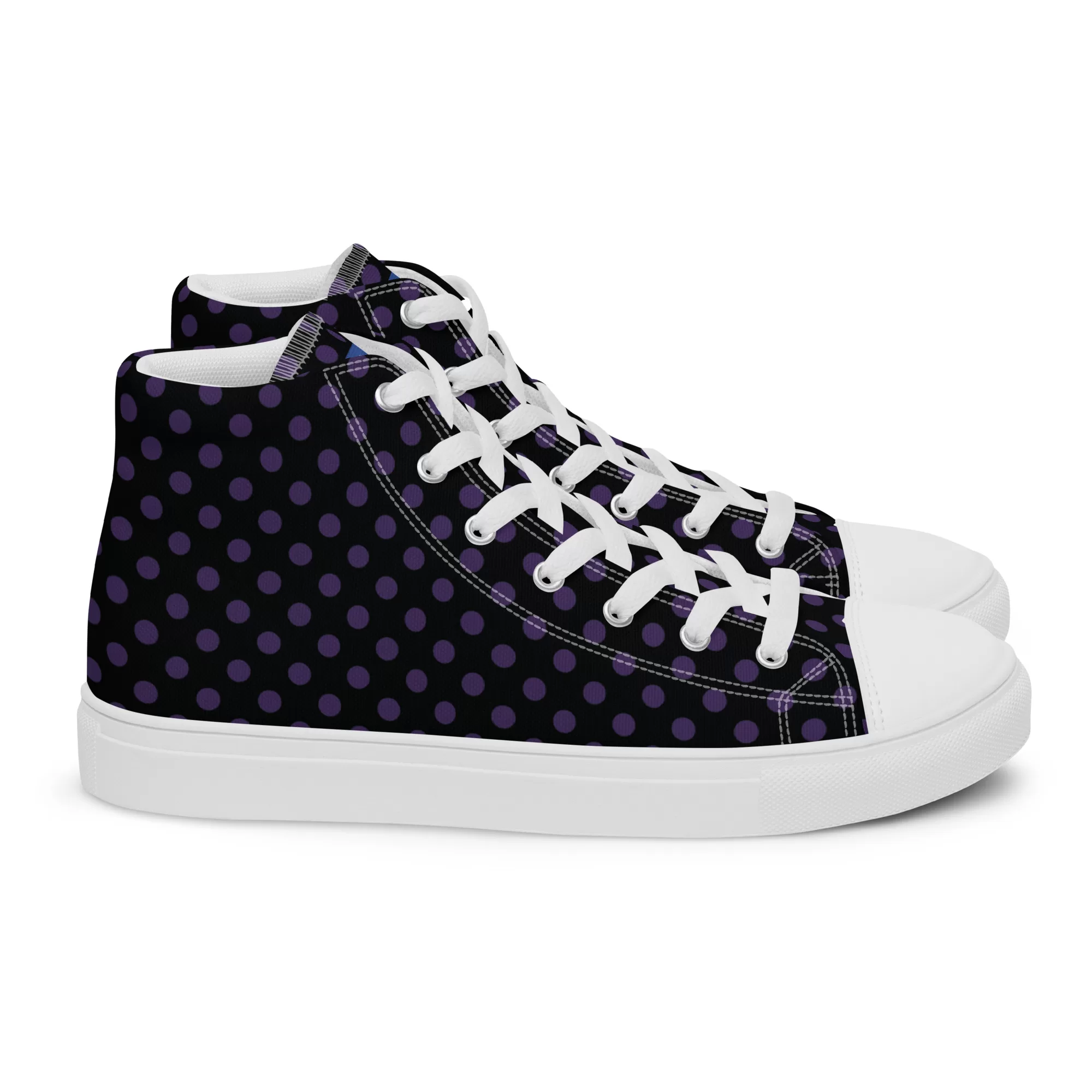 Men’s high-top Small Purple-Dots canvas shoes - Image 17
