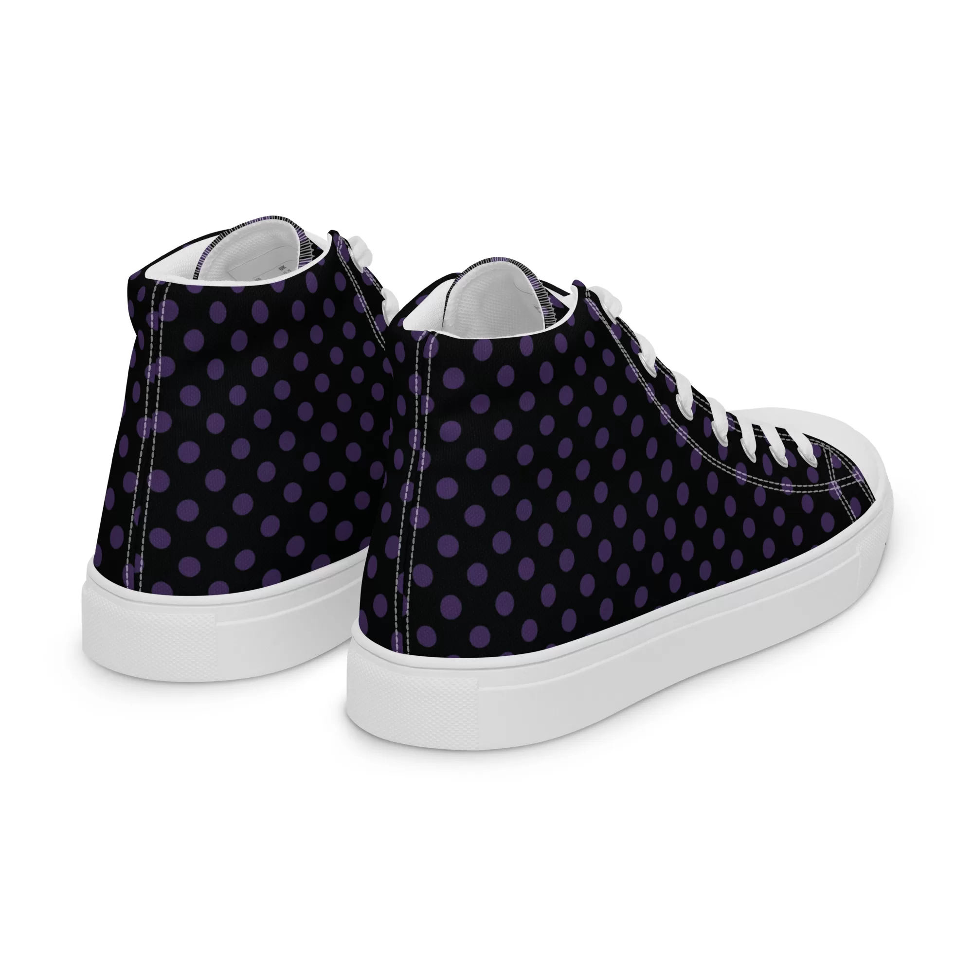 Men’s high-top Small Purple-Dots canvas shoes - Image 18