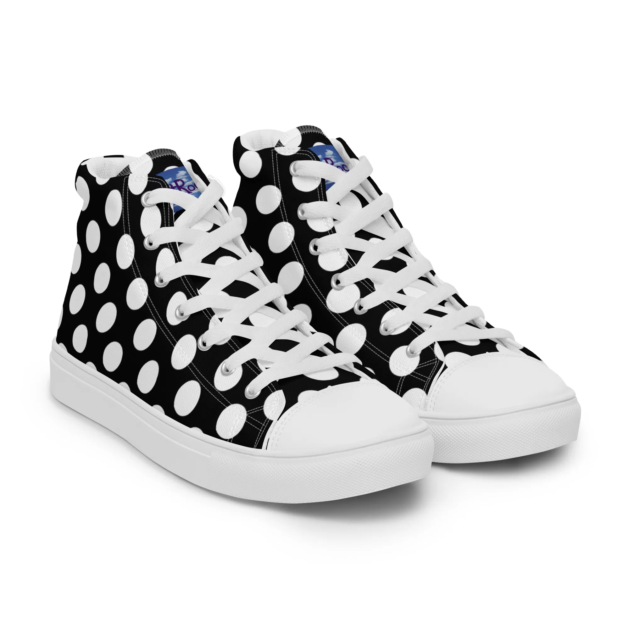 Men’s high-top "White Dots" canvas shoes - Image 19