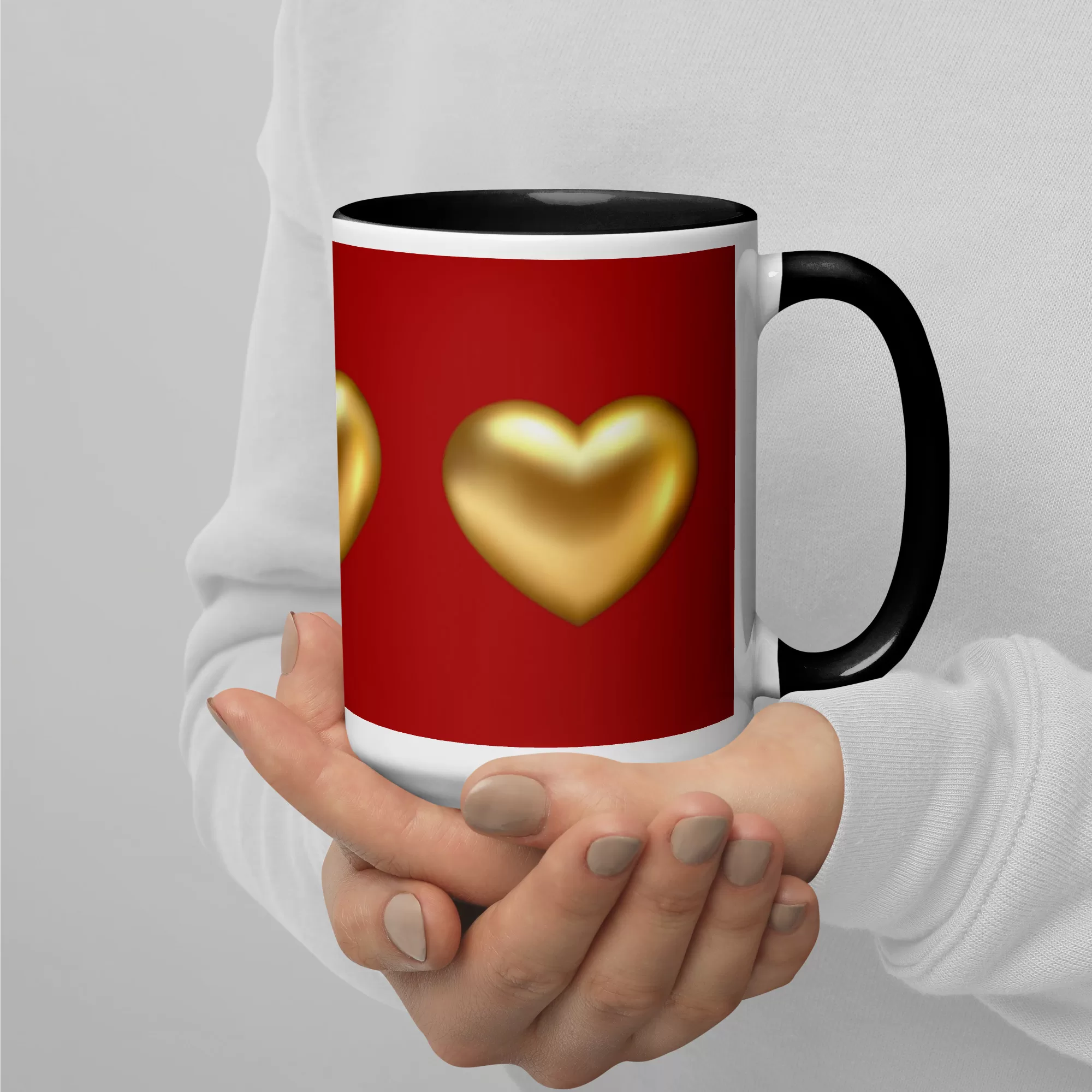 Golden Hearts Mug with Color Inside - Image 4