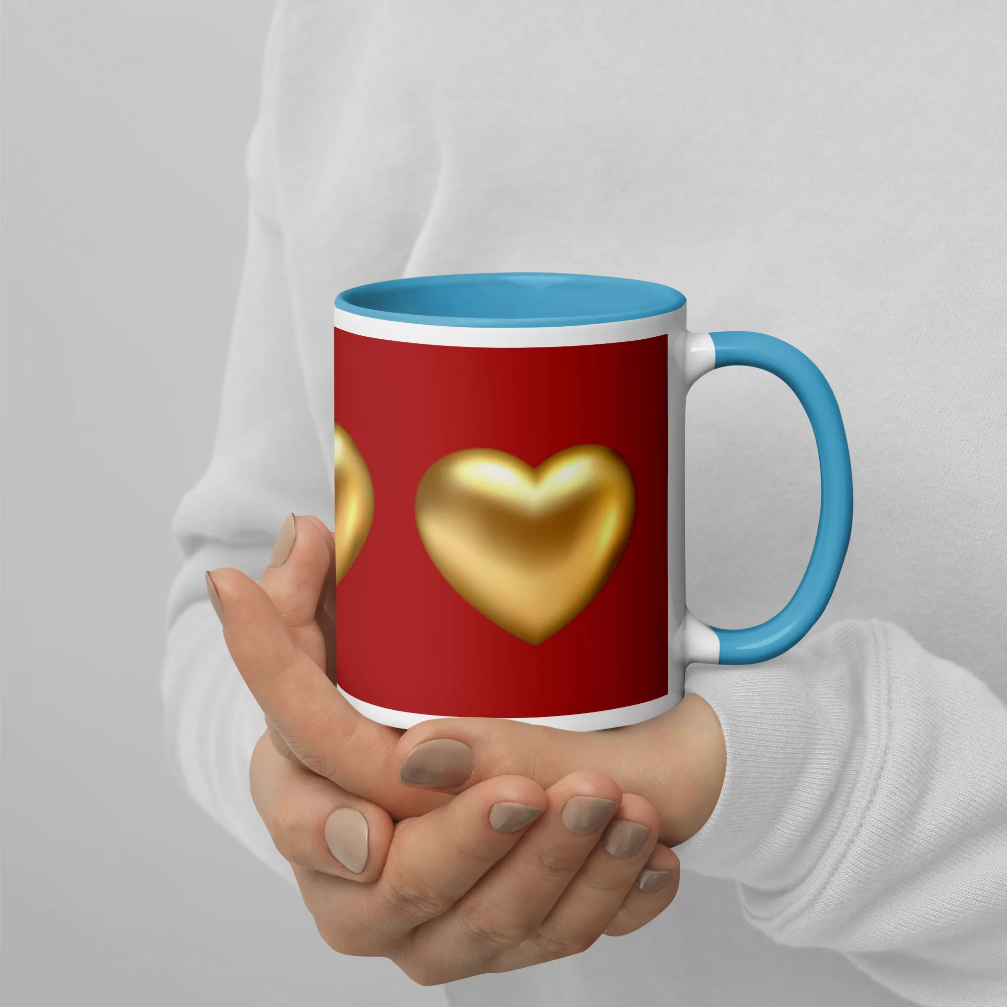 Golden Hearts Mug with Color Inside - Image 18