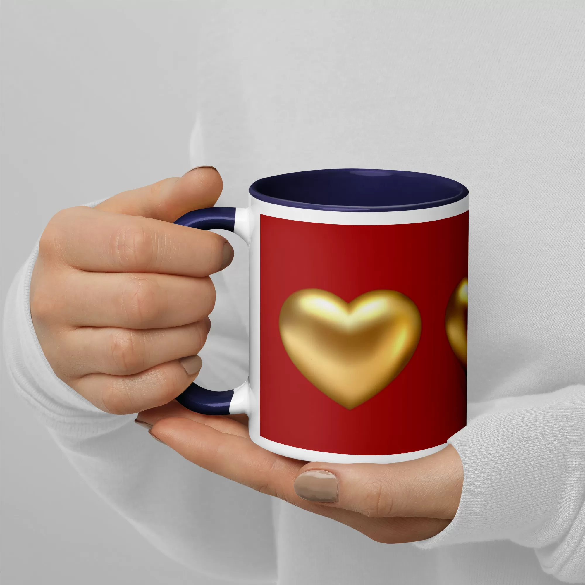 Golden Hearts Mug with Color Inside - Image 5