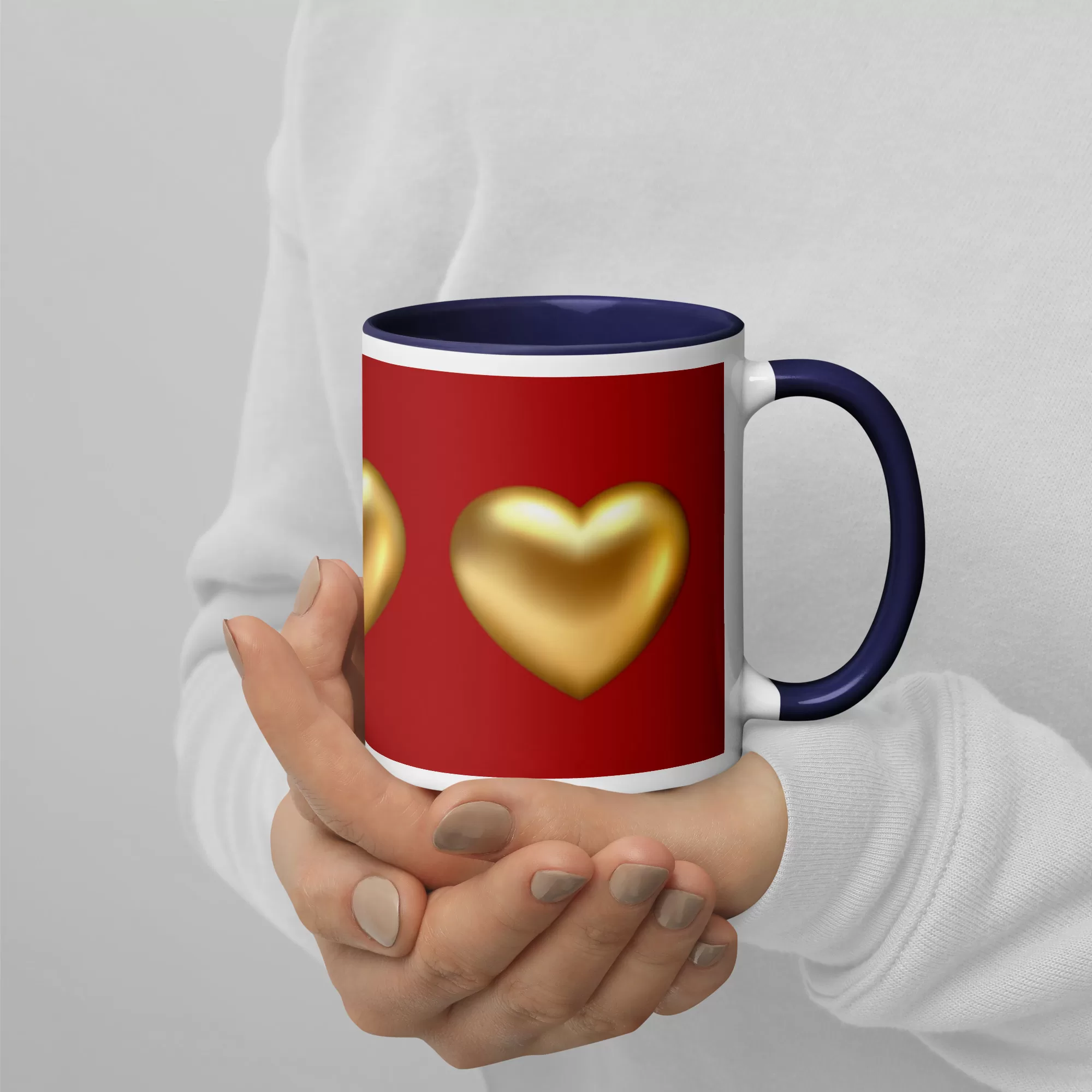Golden Hearts Mug with Color Inside - Image 6