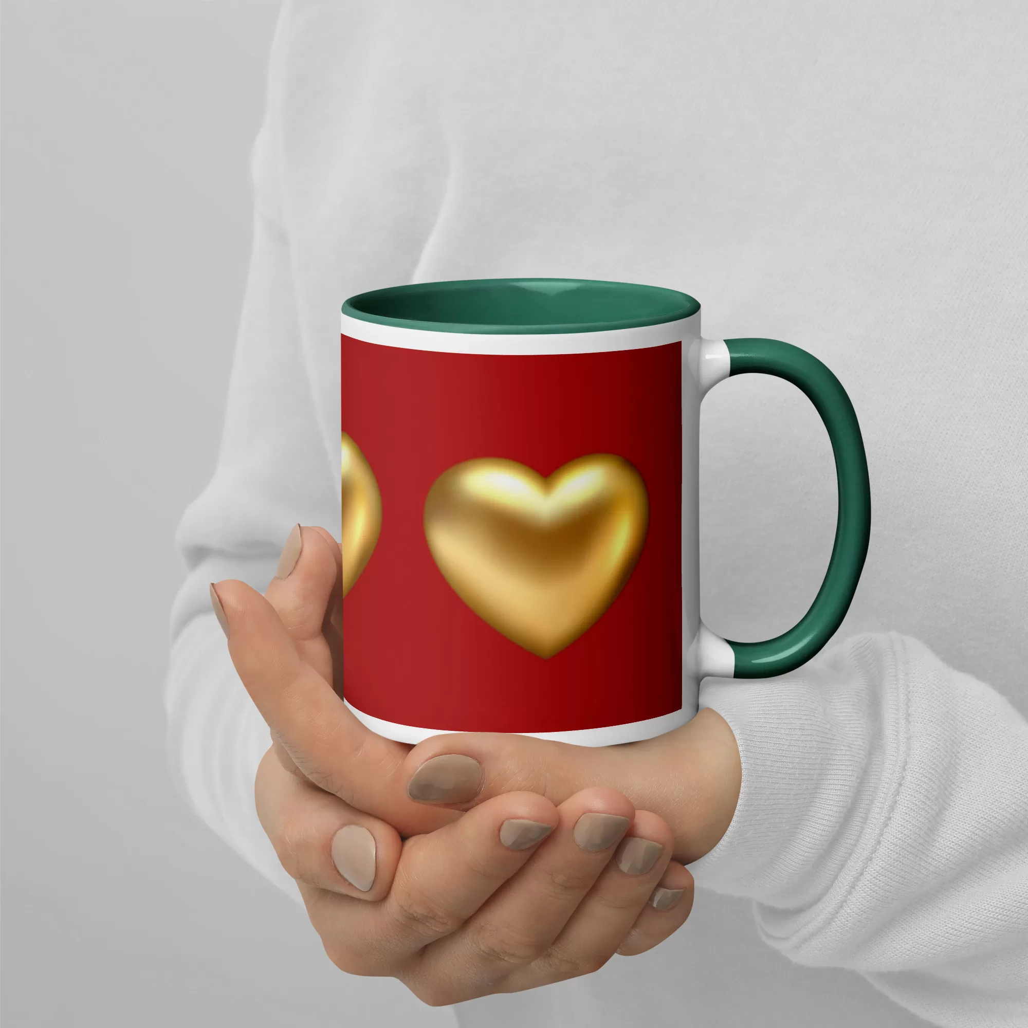 Golden Hearts Mug with Color Inside - Image 12